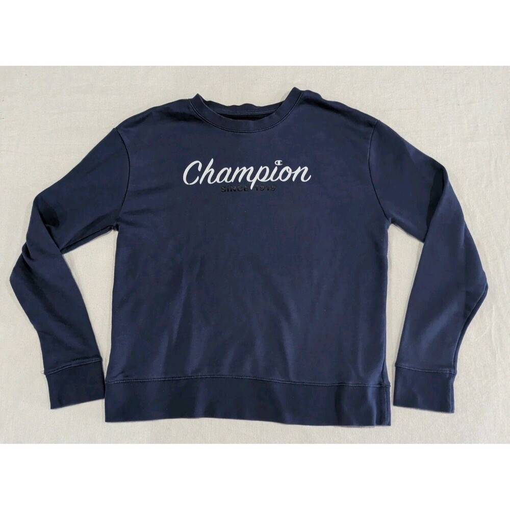 CHAMPION Crewneck Sweatshirt Blue Long Sleeve Athleticwear Adult Size Small